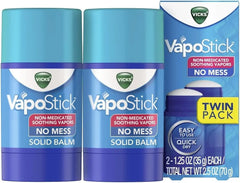 Vicks VapoStick, Solid Balm, No Mess, Soothing Non-Medicated Vapors, Easy-to-Use No-Touch Applicator, Quick Dry, Lightweight Skin Feel, 1.25oz x 2 (Pack of 12)