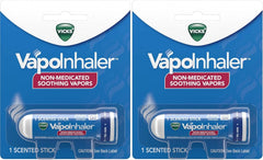 Vicks VapoInhaler, Portable Nasal Inhaler, Non-Medicated, Soothing Vapors, Menthol Scent, 1 Count (Pack of 2)