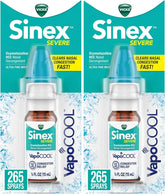 Vicks Sinex Severe Nasal Spray with VapoCOOL, Soothing Vapors,Decongestant Medicine,Relief from Stuffy Nose Due to Cold or Allergy & Nasal Congestion,Sinus Pressure Relief,265 Sprays (Pack of 2)
