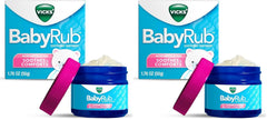 Vicks BabyRub Chest Rub Ointment with Soothing Aloe, Eucalyptus, Lavender, and Rosemary, from the makers of VapoRub, 1.76 oz (Pack of 2)