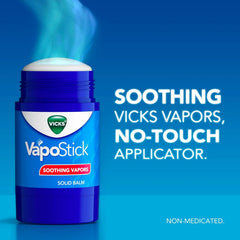 Vicks VapoStick, Solid Balm, No Mess, Soothing Non-Medicated Vapors, Easy-to-Use No-Touch Applicator, Quick Dry, Lightweight Skin Feel, 1.25oz x 2 (Pack of 12)