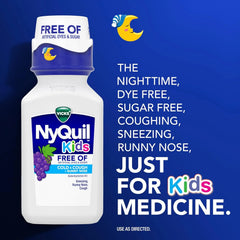 VICKS Kids DayQuil & NyQuil Cold & Cough Relief Liquid Co-Pack, Free of Artificial Dyes & Sugar, Multi-Symptom Relief of Cough, Sneezing, Runny Nose, Mucus, and Chest Congestion, for Ages 6+, 2x6oz