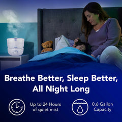 Vicks EasyCare Plus Top Fill Filter-Free Cool Mist Humidifier, Small Room–For Vapors 2 Ways –Works with Vicks VapoPads and VapoSteam, White
