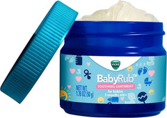 Vicks BabyRub Chest Rub Ointment with Soothing Aloe, Eucalyptus, Lavender, and Rosemary, from the makers of VapoRub, 1.76 oz (Pack of 2)