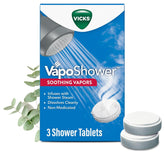 Vicks VapoShower, Shower Tablet, Shower Bomb, Aromatherapy Vapors, Eucaplytus & Menthol, Soothing Non-medicated Vapor Steam, 3ct