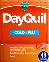 Vicks DayQuil Cold & Flu Medicine, Non-Drowsy Powerful Multi-Symptom Daytime Relief for Headache, Fever, Sore Throat, Minor Aches and Pains, Nasal Congestion, Sinus Pressure and Cough, 48 Liquicaps