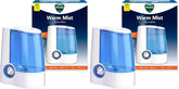 Vicks Warm Mist Humidifier Filter‑Free 1 Gal Tank,Auto Shut‑Off,Night Light,VapoPad and VapoSteam Compatible,(Pack of 2)