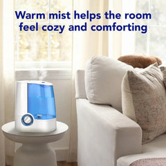 Vicks Warm Mist Humidifier Filter-Free 1-Gal Tank, Auto Shut-Off, Night Light, VapoPad and VapoSteam Compatible