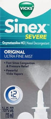 Vicks Sinex Severe Nasal Spray, Original Ultra Fine Mist, Decongestant Medicine, Relief from Stuffy Nose Due to Cold or Allergy, & Nasal Congestion, Sinus Pressure Relief, 265 Sprays (Pack of 2)