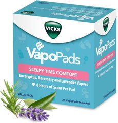 Vicks VapoPads Sleepy Time Comfort - Vapor Pads Refill for Vicks Humidifiers and Steam Inhalers - Rosemary, Lavender, and Eucalyptus, 20-Pack, Box Color May Vary