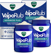 Vicks VapoRub Advanced Plus, Powerful Cough Suppressant, Topical Chest Rub & Analgesic Ointment, Medicated Vicks Vapors, Fast Cough Relief, 2.82oz x 2