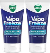 Vicks VapoFreeze Menthol Pain Relieving Cream 3oz, for Muscles & Joint Pain Associated with Arthritis, Simple Backaches, Strains, Sprains, Bruises, Vapors, Penetrating Formula (Pack of 2)