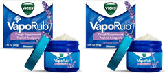 Vicks VapoRub, Lavender Scent, Cough Suppressant, Topical Chest Rub & Analgesic Ointment, Medicated Vapors, Relief from Cough Due to Cold, Aches & Pains, 1.76oz (Pack of 2)