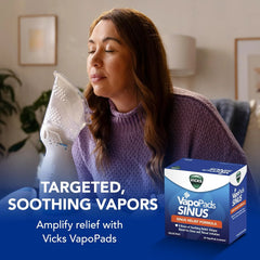 Vicks VapoPads Plus with Sinus Relief Formula - Vapor Pads Refill for Vicks Humidifiers and Steam Inhalers, Scent Pads for Congestion Relief, 20-Pack, Box Color May Vary
