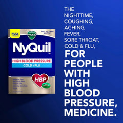 VICKS DayQuil & NyQuil High Blood Pressure Cold & Flu Relief Liquicap 48ct Co-Pack, Powerful Multi Symptom Daytime & Nighttime Medicine for Cold, Cough, and Flu Symptoms, 24ct DayQuil, 24ct NyQuil