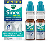 Vicks Sinex Severe Allergy & Sinus Nasal Spray, Original Ultra Fine Mist, Decongestant Relief from Nasal Congestion, Sinus Pressure Relief, 265 Sprays (2 Count)