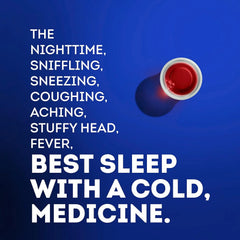 Vicks NyQuil SEVERE Cold & Flu Liquid Twin Pack, Nighttime Relief Medicine for Headache, Fever, Sore Throat, Minor Aches & Pains, Nasal Congestion, Sneezing, Runny Nose, Cough, Berry Flavor, 2x12 OZ