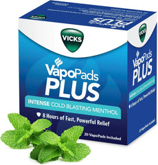 Vicks VapoPads Plus with Intense Cold Blasting Menthol - Vapor Pads Refill for Vicks Humidifiers and Steam Inhalers, Scent Pads for Congestion Relief, 20-Pack, Box Color May Vary