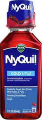 Vicks NyQuil Cough Nighttime Relief,Cherry Flavor, 12 Fl Oz (Pack of 4)