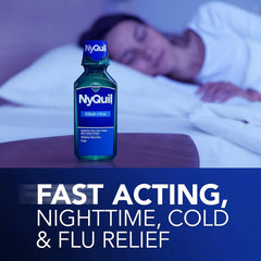 Vicks NyQuil Cough Cold and Flu Nighttime Relief, Original Liquid, 2x12 Fl Oz (Pack of 2)