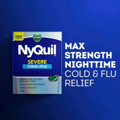 Vicks NyQuil Severe Cold, Flu, & Congestion Medicine, 24 Liquicaps, Maximum Strength, 24Count