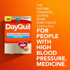 VICKS DayQuil & NyQuil High Blood Pressure Cold & Flu Relief Liquicap 48ct Co-Pack, Powerful Multi Symptom Daytime & Nighttime Medicine for Cold, Cough, and Flu Symptoms, 24ct DayQuil, 24ct NyQuil