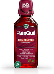Vicks PainQuil Pain Relief Acetaminophen 1000mg Max Strength‡ Adult Pain Reliever Liquid 12oz, Backache Headache Relief, 1 Daytime Pain Reliever