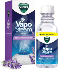 Vicks VapoSteam Lavender, Medicated Liquid Camphor Cough Suppressant, Vapor Steam Helps with Cough Relief, Relaxation, and Comfortable Sleep, Compatible Humidifiers & Vaporizers, 8 Oz
