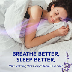 Vicks VapoSteam Lavender, Medicated Liquid Camphor Cough Suppressant, Vapor Steam Helps with Cough Relief, Relaxation, and Comfortable Sleep, Compatible Humidifiers & Vaporizers, 8 Oz