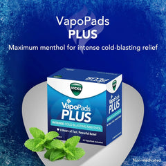 Vicks VapoPads Plus with Intense Cold Blasting Menthol - Vapor Pads Refill for Vicks Humidifiers and Steam Inhalers, Scent Pads for Congestion Relief, 20-Pack, Box Color May Vary