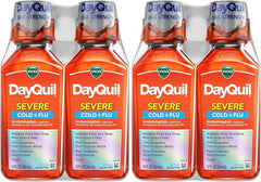 Vicks DayQuil Severe Cold&Flu Liquid Medicine, Daytime Relief for Headache, Fever, Sore Throat, Minor Aches&Pains, Chest Congestion, Stuffy Nose, Nasal Congestion, Sinus Pressure&Cough 2ct (Pack of 2)