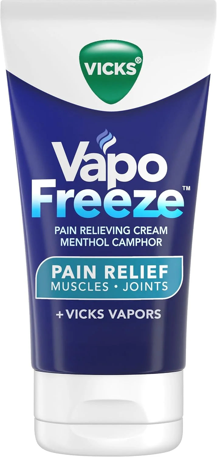 Vicks VapoFreeze Topical Pain Cream 3.0oz, Maximum Strength Menthol+ for Muscle Pain Relief, Joint Pain Relief, Knee Pain Relief, Back Pain Relief, Cream for Pain Relief, Topical Pain Relief
