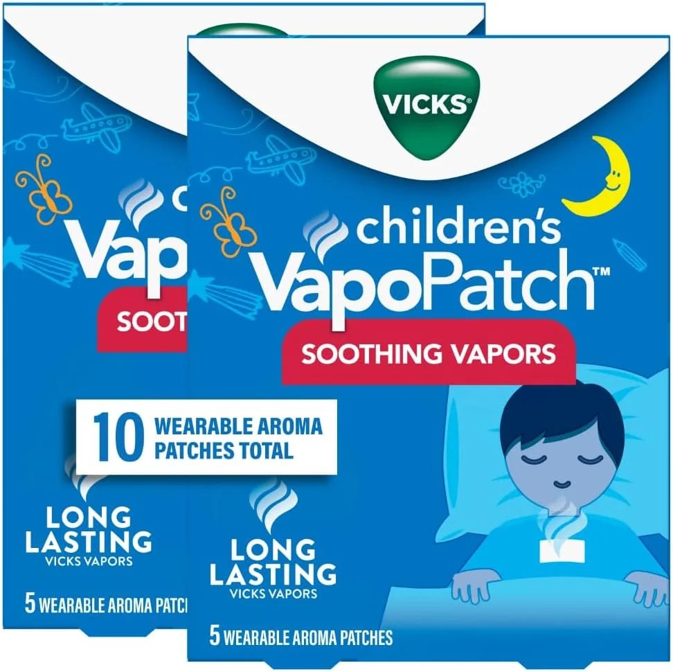 Vicks Children's VapoPatch, Wearable Mess-Free Aroma Patch, Soothing & Comforting Non-Medicated Vicks Vapors, for Children Ages 6+, 5ct - Pack of 24