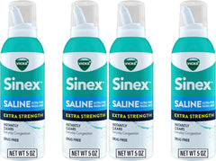 VICKS Sinex Saline Extra Strength Nasal Spray,3X Concentrated* Drug Free Ultra Fine Mist,Instantly Clears Mucus,Ultra Concentrated to Clear Congestion Fast, Safe For Daily Use 5 OZ,2 Count (Pack of 2)