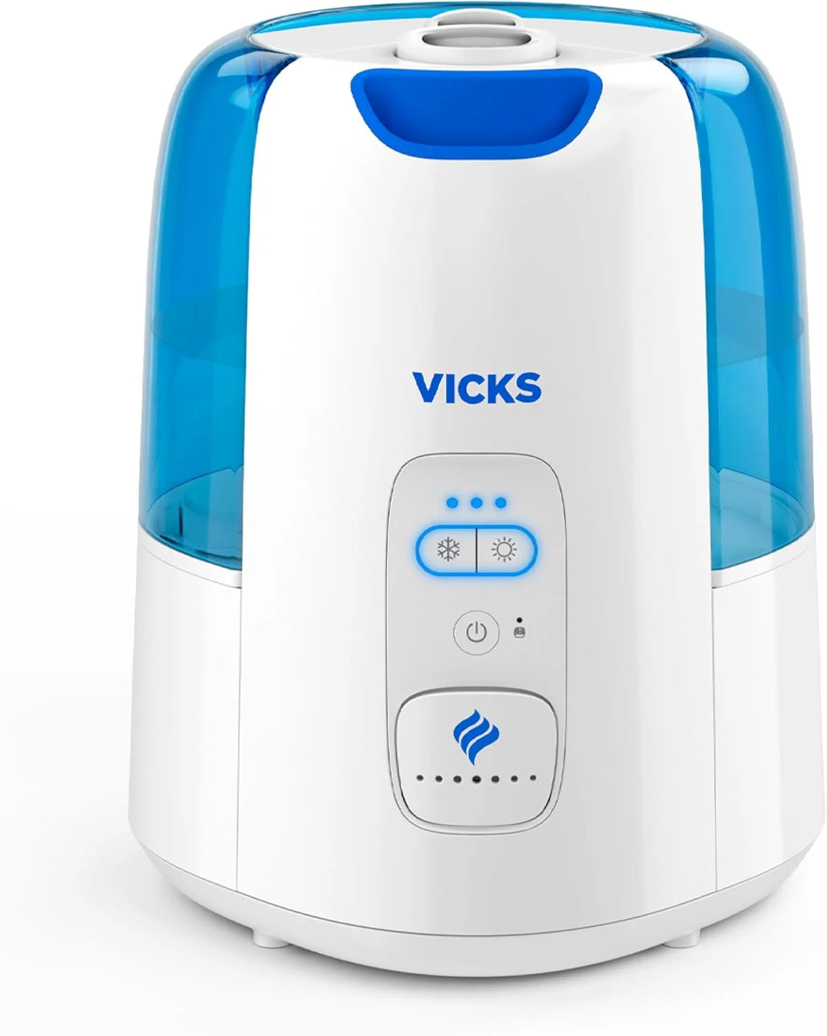 Vicks Dual Comfort Cool + Warm Mist Humidifier for Bedrooms With Fusion Technology, Compatible with Vicks VapoPads and VapoSteam, White