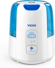 Vicks Dual Comfort Cool + Warm Mist Humidifier for Bedrooms With Fusion Technology, Compatible with Vicks VapoPads and VapoSteam, White