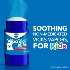 Vicks VapoStick Kids, Solid Balm, No Mess, for Kids Ages 4+ Soothing Non-Medicated Vicks Vapors, Easy-to-Use No-Touch Applicator, Lightweight Feel, 1.25oz x 2