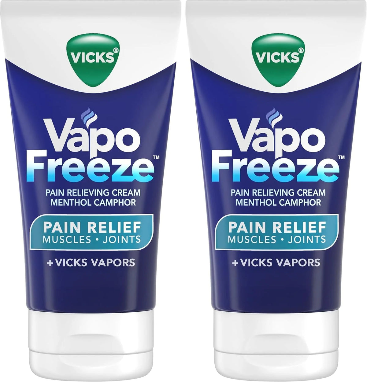 Vicks VapoFreeze Menthol Pain Relieving Cream 3oz, for Muscles & Joint Pain Associated with Arthritis, Simple Backaches, Strains, Sprains, Bruises, Vapors, Penetrating Formula (Pack of 2)