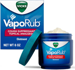 VapoRub, Original, Cough Suppressant, Topical Chest Rub & Analgesic Ointment, Medicated Vicks Vapors, Relief from Cough Due to Cold, Aches & Pains, 6oz