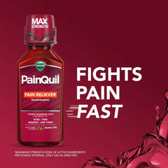 Vicks PainQuil Pain Relief Acetaminophen 1000mg Max Strength‡ Adult Pain Reliever Liquid 12oz, Backache Headache Relief, 1 Daytime Pain Reliever