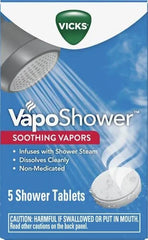 Vicks VapoShower, Shower Tablet, Shower Bomb, Aromatherapy Vapors, Eucaplytus & Menthol, Soothing Non-Medicated Vapor Steam, 5ct