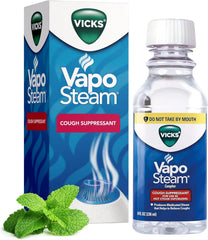 Vicks VapoSteam Medicated Liquid Camphor Cough Suppressant, VapoSteam Liquid for Humidifiers, Helps Relieve Coughing, Compatible Humidifiers & Vaporizers, 8 Oz