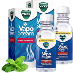 Vicks VapoSteam Medicated Liquid with Camphor, a Cough Suppressant, 8 Oz – VapoSteam Liquid Helps Relieve Coughing, for Use in Vaporizers and Humidifiers (Pack of 2)
